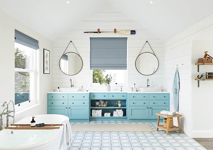 Menton, Tranquil Blue - Motorised Roman Blind - Image 8